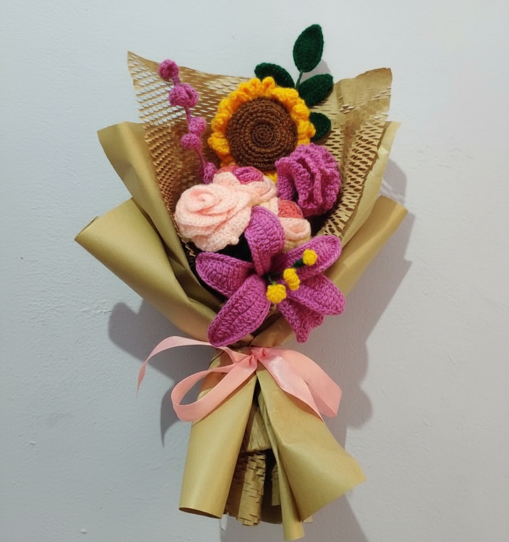 Sunlit Bloom Crochet Bouquet